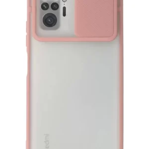 Newface Xiaomi Redmi Note 10 Pro Kılıf Palm Buzlu Kamera Sürgülü Silikon - Pembe