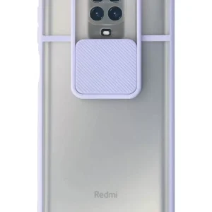 Newface Xiaomi Redmi Note 9 Pro Kılıf Palm Buzlu Kamera Sürgülü Silikon - Lila