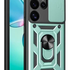 Newface Samsung Galaxy S25 Ultra Kılıf Pars Lens Yüzüklü Silikon - Yeşil