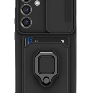 Newface Samsung Galaxy S25 Plus Kılıf Zuma Kartvizitli Yüzüklü Silikon - Siyah