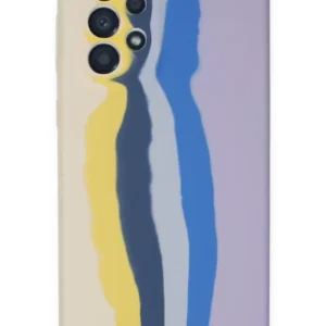 Newface Samsung Galaxy A53 5g Kılıf Ebruli Lansman Silikon - Sarı-lila