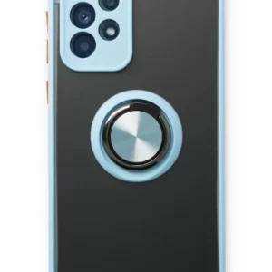 Newface Samsung Galaxy A73 5g Kılıf Montreal Yüzüklü Silikon Kapak - Buz Mavi