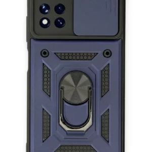 Newface Xiaomi Poco M4 Pro 5g Kılıf Pars Lens Yüzüklü Silikon - Lacivert