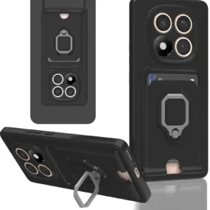 Newface Xiaomi Redmi Note 14 Pro Plus Kılıf Zuma Kartvizitli Yüzüklü Silikon - Siyah