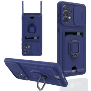 Newface Samsung Galaxy A33 5g Kılıf Zuma Kartvizitli Yüzüklü Silikon - Lacivert