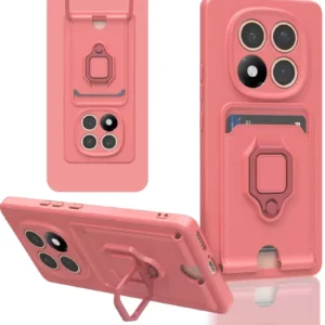 Newface Xiaomi Redmi Note 14 Pro Plus Kılıf Zuma Kartvizitli Yüzüklü Silikon - Pembe