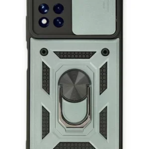 Newface Xiaomi Poco M4 Pro 5g Kılıf Pars Lens Yüzüklü Silikon - Yeşil