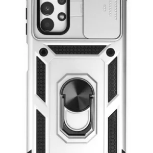 Newface Samsung Galaxy A33 5g Kılıf Pars Lens Yüzüklü Silikon - Gümüş