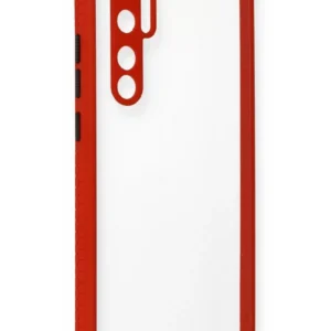 Newface Xiaomi Mi Note 10 Lite Kılıf Miami Şeffaf Silikon - Kırmızı