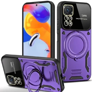 Newface Xiaomi Redmi Note 11 Pro Kılıf Joy Lens Standlı Kapak - Mor