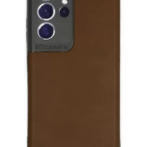 Newface Samsung Galaxy S21 Ultra Kılıf Loop Deri Silikon - Kahverengi