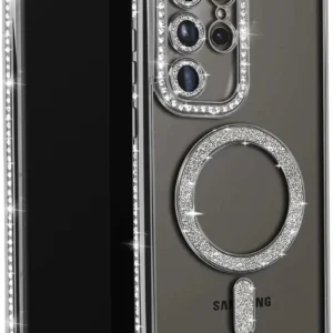 Newface Samsung Galaxy S25 Ultra Kılıf Joke Simli Magneticsafe Kılıf - Siyah