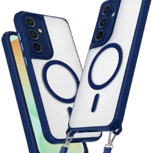 Newface Samsung Galaxy S24 Fe Kılıf Enka Magsafe Silikon Kılıf - Lacivert