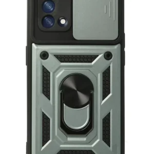 Newface Oppo A74 4g Kılıf Pars Lens Yüzüklü Silikon - Yeşil