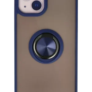 Newface İphone 15 Kılıf Montreal Yüzüklü Silikon Kapak - Lacivert