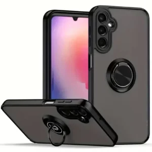 Newface Samsung Galaxy A36 Kılıf Montreal Yüzüklü Silikon Kapak - Siyah