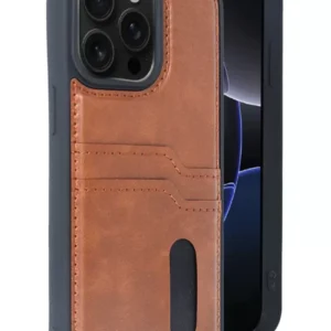 Newface İphone 15 Pro Max Kılıf Sara Kartvizitli Deri Kılıf - Taba