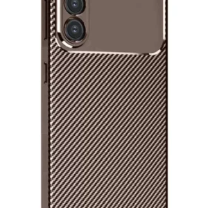 Newface Samsung Galaxy S24 Fe Kılıf Auto Focus Karbon Kapak - Kahverengi