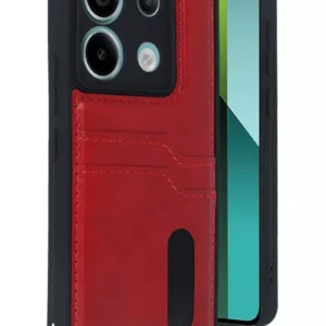 Newface Xiaomi Redmi Note 13 Pro 4g Kılıf Sara Kartvizitli Deri Kılıf - Kırmızı
