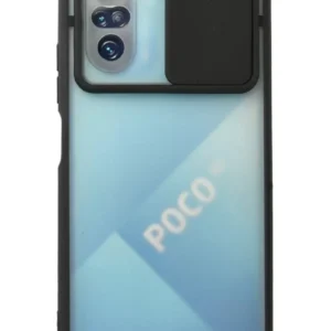 Newface Xiaomi Poco F3 Kılıf Palm Buzlu Kamera Sürgülü Silikon - Siyah