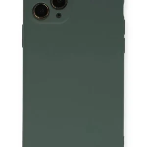 Newface İphone 11 Pro Kılıf Nano İçi Kadife Silikon - Koyu Yeşil