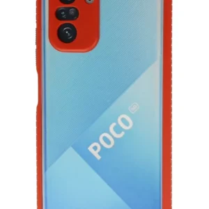 Newface Xiaomi Poco F3 Kılıf Miami Şeffaf Silikon - Kırmızı