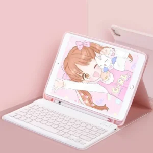Newface İpad Pro 11 (2024) Kılıf Kc01 Smart Klavyeli Tablet Kılıfı - Pembe