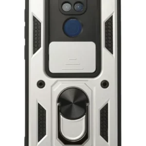 Newface Xiaomi Redmi Note 9 Kılıf Pars Lens Yüzüklü Silikon - Gümüş