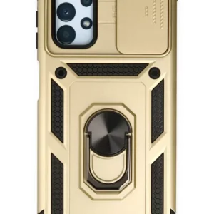 Newface Samsung Galaxy A33 5g Kılıf Pars Lens Yüzüklü Silikon - Gold