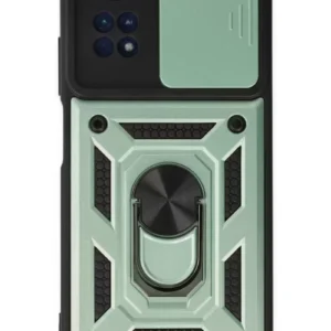 Newface Xiaomi Poco M4 Pro 4g Kılıf Pars Lens Yüzüklü Silikon - Yeşil