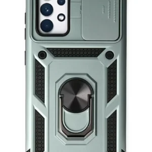 Newface Samsung Galaxy A73 5g Kılıf Pars Lens Yüzüklü Silikon - Yeşil