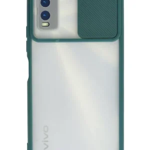 Newface Vivo Y11s Kılıf Palm Buzlu Kamera Sürgülü Silikon - Yeşil