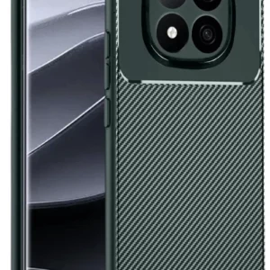 Newface Xiaomi Redmi Note 14 Pro 5g Kılıf Auto Focus Karbon Kapak - Koyu Yeşil