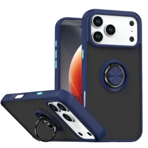 Newface Apple İphone 17 Pro Montreal Yüzüklü Silikon Kapak - Lacivert