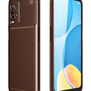 Newface Oppo A54 4g Kılıf Auto Focus Karbon Kapak - Kahverengi