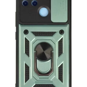 Newface Realme C25y Kılıf Pars Lens Yüzüklü Silikon - Yeşil