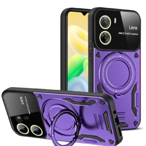 Newface Vivo Y16 Kılıf Joy Lens Standlı Kapak - Mor