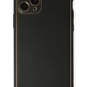 Newface İphone 11 Pro Max Kılıf Coco Deri Silikon Kapak - Siyah