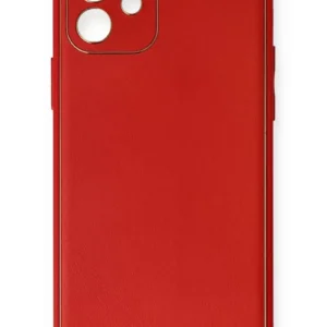 Newface İphone 12 Mini Kılıf Coco Deri Silikon Kapak - Kırmızı
