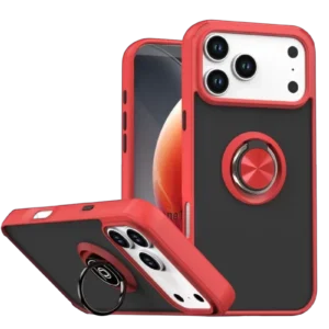 Newface Apple İphone 17 Pro Max Montreal Yüzüklü Silikon Kapak - Kırmızı