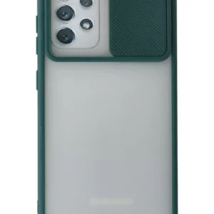 Newface Samsung Galaxy A52 Kılıf Palm Buzlu Kamera Sürgülü Silikon - Yeşil