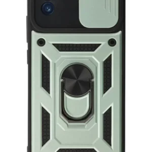 Newface Samsung Galaxy A03 Kılıf Pars Lens Yüzüklü Silikon - Yeşil