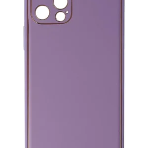 Newface İphone 12 Pro Kılıf Coco Deri Silikon Kapak - Lila