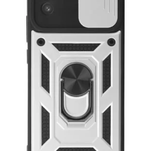 Newface Samsung Galaxy A03 Kılıf Pars Lens Yüzüklü Silikon - Gümüş