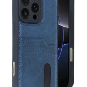 Newface İphone 16 Pro Kılıf Sara Kartvizitli Deri Kılıf - Lacivert