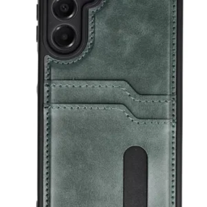 Newface Samsung Galaxy A25 5g Kılıf Sara Kartvizitli Deri Kılıf - Koyu Yeşil