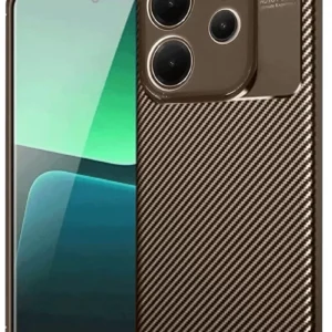 Newface Xiaomi Redmi Note 14 4g Kılıf Auto Focus Karbon Kapak - Kahverengi
