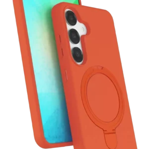 Newface Samsung Galaxy S25 Regal Magsafe Standlı Kapak - Turuncu