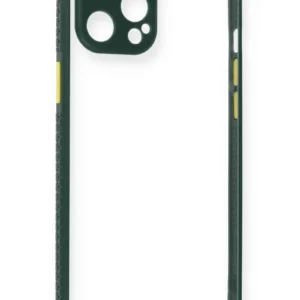 Newface İphone 12 Pro Max Kılıf Miami Şeffaf Silikon - Koyu Yeşil