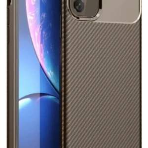 Newface İphone 11 Kılıf Auto Focus Karbon Kapak - Kahverengi